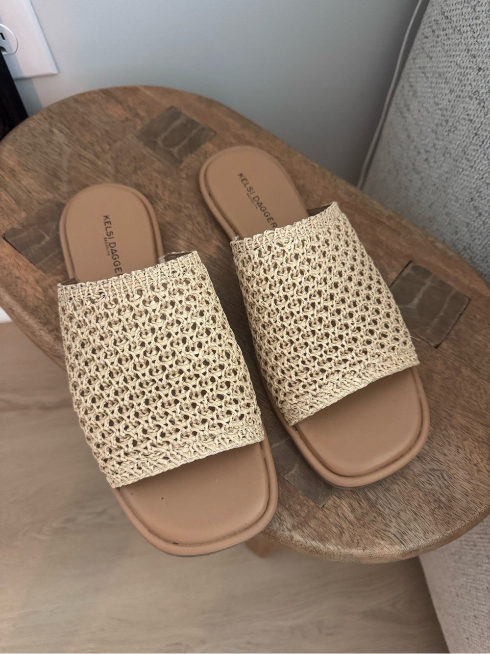 Kelsi Dagger Natural Woven Slide Mules